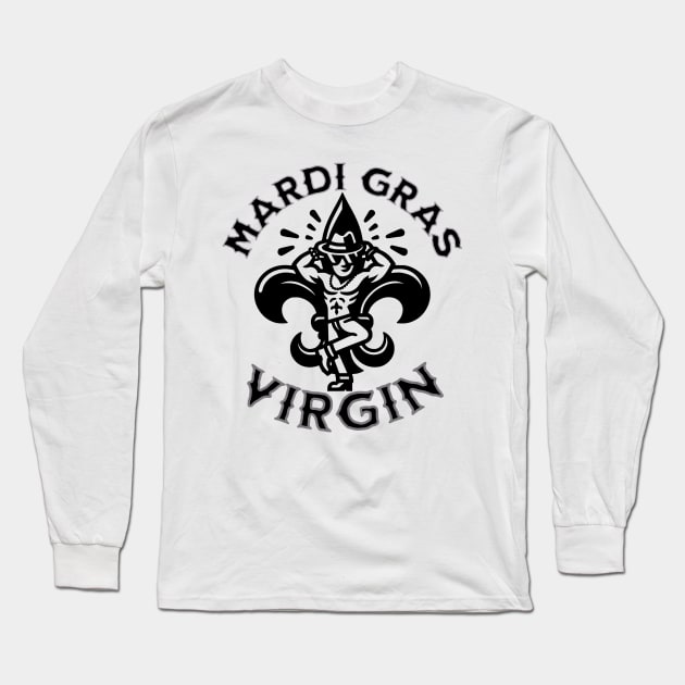 Mardi Gras Virgin Black Long Sleeve T-Shirt by swamp fairys